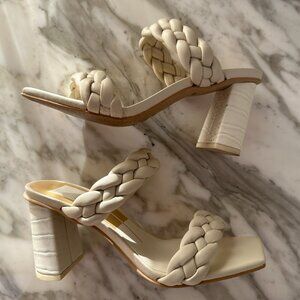 Dolce Vita Paily Braided Heels in Ivory Size 6 Wide